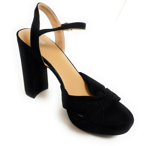 Platform Block Heel Pumps Straps Daphane New - Picture 3 of 3